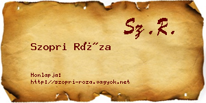 Szopri Róza névjegykártya